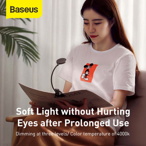 Baseus Mini Clip LED Reading Lamp | Touch Control Rechargeable Light