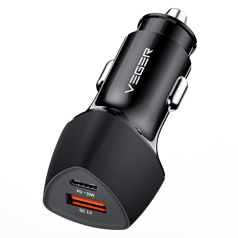 Dual Port Fast Car Charger - 38W