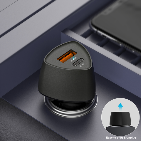 Dual Port Fast Car Charger - 38W