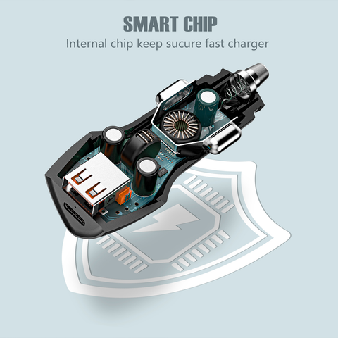 Dual Port Fast Car Charger - 38W