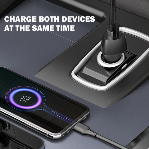 Dual Port Fast Car Charger - 38W