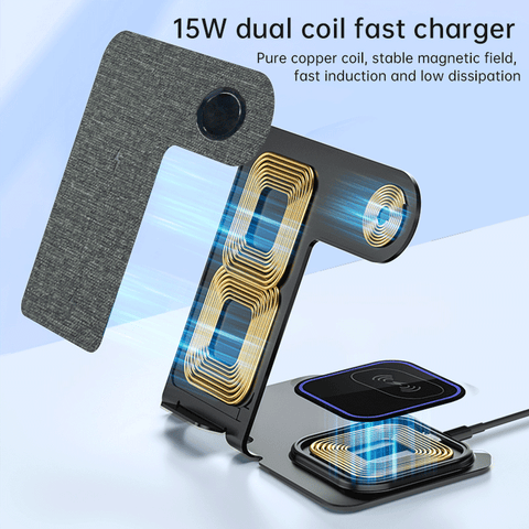Ultra Slim 3-in-1 Wireless Charger - 15W