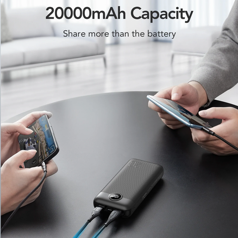 20W Fast Charging Power Bank Black - 20000mAh