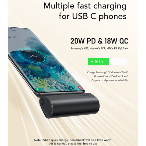 Plug-On USB-C Mini Power Bank - 5000mAh