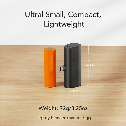 Plug-On USB-C Mini Power Bank - 5000mAh