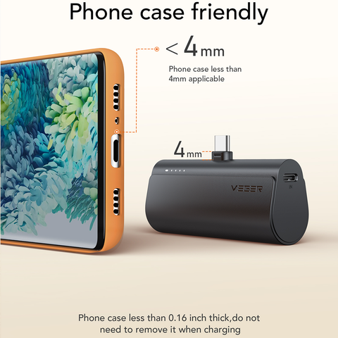 Plug-On USB-C Mini Power Bank - 5000mAh