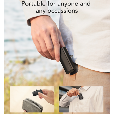 Plug-On USB-C Mini Power Bank - 5000mAh