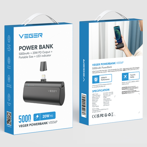 Plug-On Lightning Mini Power Bank - 5000mAh