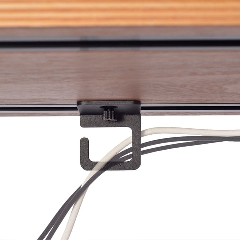 Artizo Cable Organiser mounted under monitor stand routing desk cables NZ