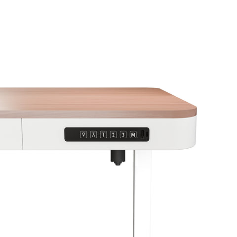 ErgoLift Single Motor Sit Stand Desk with Drawer Maple 1.2m