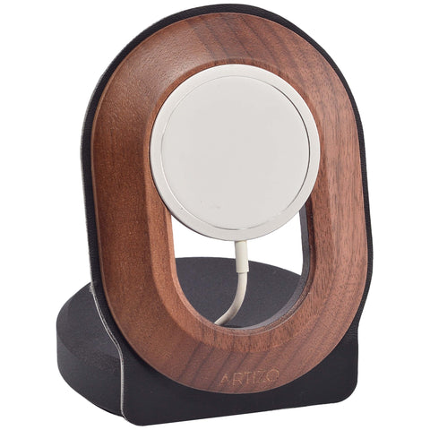 Artizo MagSafe Charger Stand walnut and steel freestanding iPhone dock NZ